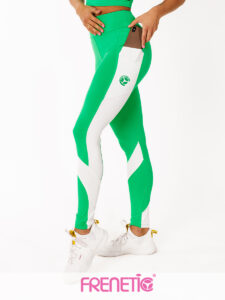 JULIA-50/00 zöld/fehér, oldalán zsebes sport leggings main image